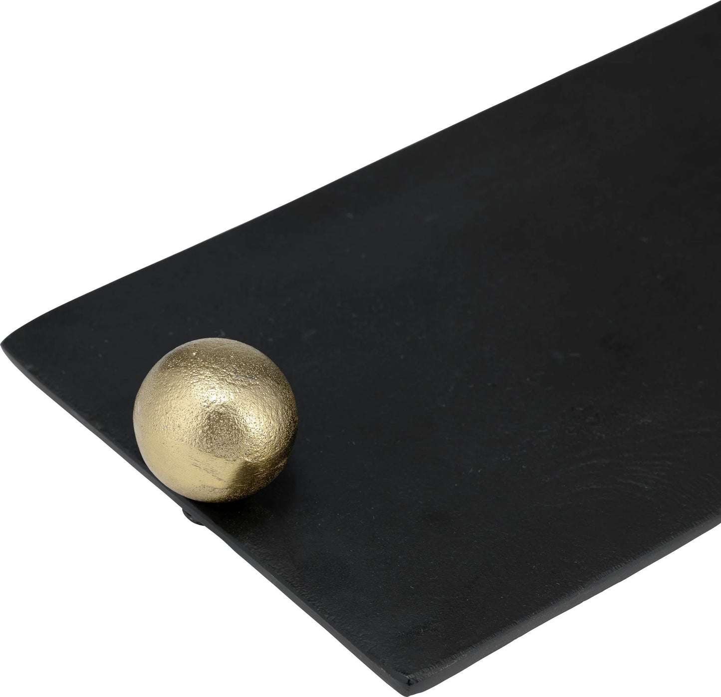 TRAY FLAT NEGRO CON DORADO